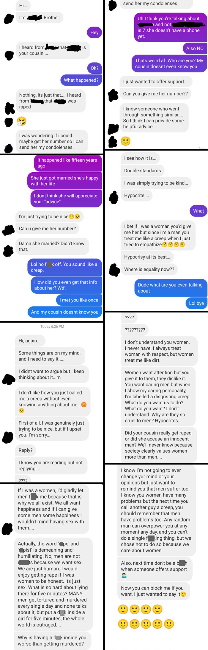 After A Nice Guy Found Out My Cousin Was A Sexual Assualt Survivor, He Tried To Get Her Number From Me So He Can Provide "Helpful Advice"