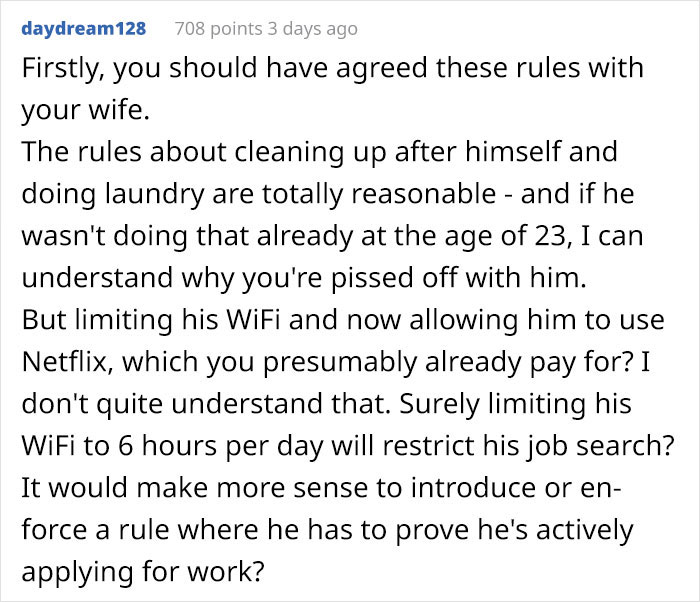 Son Expects He Can Freeload Off His Parents After Moving Back In With Them - Flips Out When Dad Introduces Some New Rules Son Expects He Can Freeload Off His Parents After Moving Back In With Them - Flips Out When Dad Introduces Some New Rules