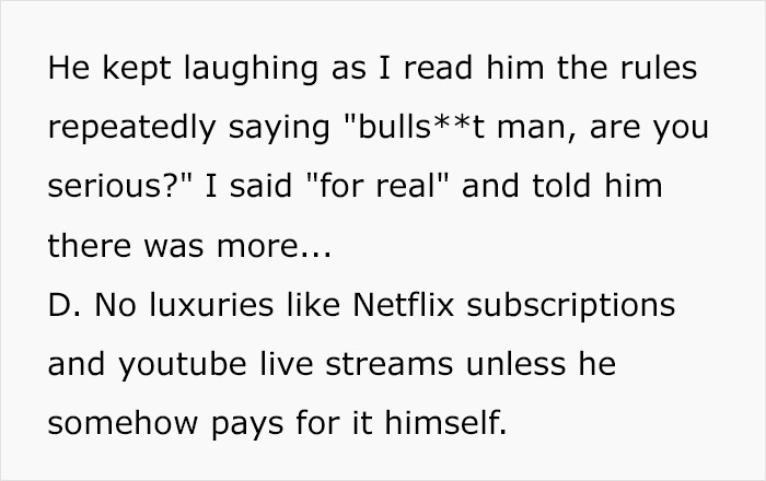 Son Expects He Can Freeload Off His Parents After Moving Back In With Them - Flips Out When Dad Introduces Some New Rules Son Expects He Can Freeload Off His Parents After Moving Back In With Them - Flips Out When Dad Introduces Some New Rules