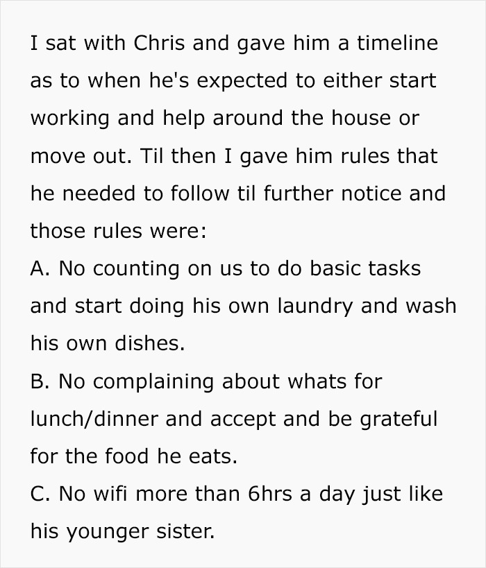Son Expects He Can Freeload Off His Parents After Moving Back In With Them - Flips Out When Dad Introduces Some New Rules Son Expects He Can Freeload Off His Parents After Moving Back In With Them - Flips Out When Dad Introduces Some New Rules