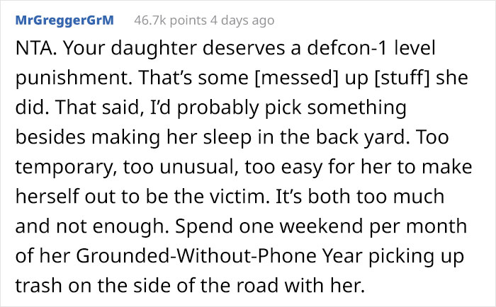 "Am I The [Jerk] For Making My Daughter Sleep In The Backyard After What She Did To Our Housemaid?"