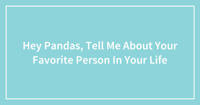 Hey Pandas, Tell Me About Your Favorite Person In Your Life (Closed)