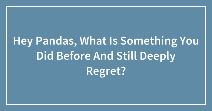Hey Pandas, What Is Something You Did Before And Still Deeply Regret?
