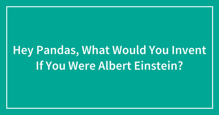 Hey Pandas, What Would You Invent If You Were Albert Einstein? (Closed)