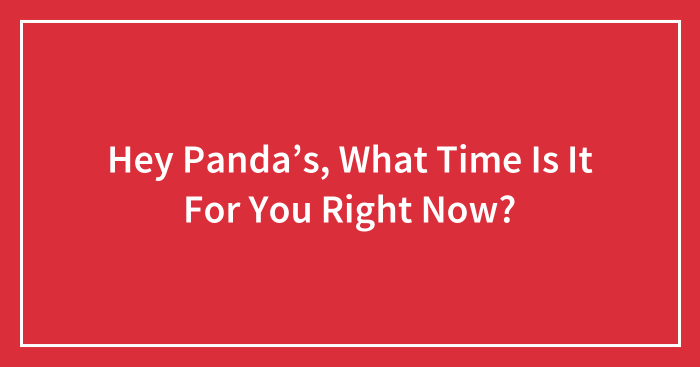 Hey Panda’s, What Time Is It For You Right Now?