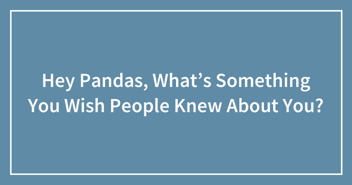 Hey Pandas, What’s Something You Wish People Knew About You? (Closed)