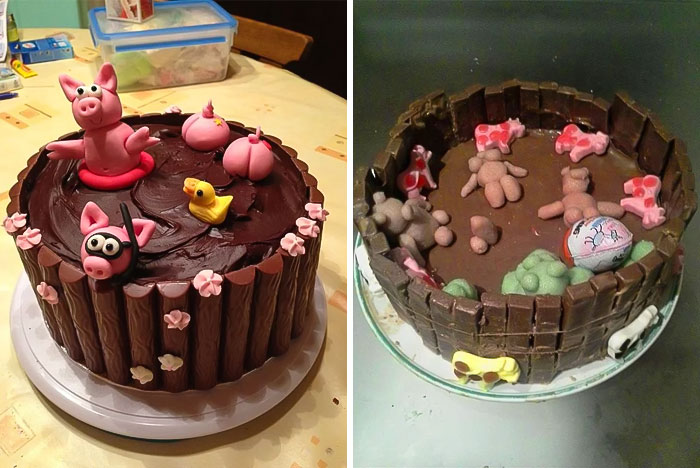 Friend's Take On The Piglets In Mud Cake