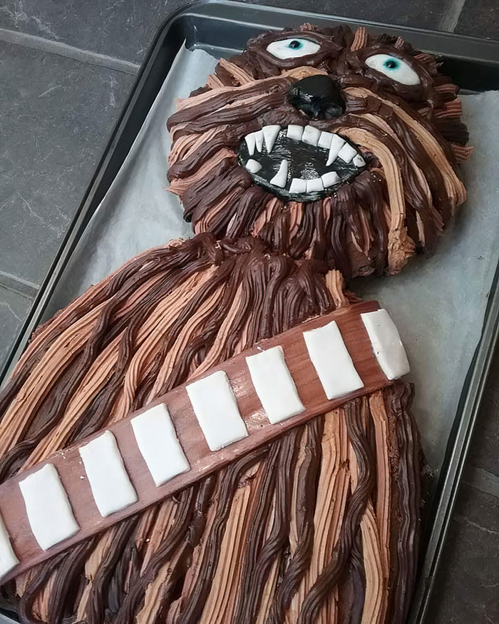 Throwback To That Time I Tried My Triedest To Make My Larry A Chewbacca Cake