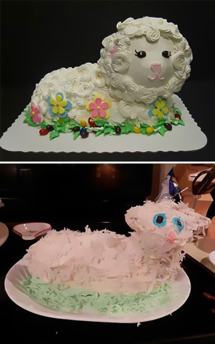 My Friend Tried To Replicate This Cute Little Lamb Cake. What She Got Was Perfection