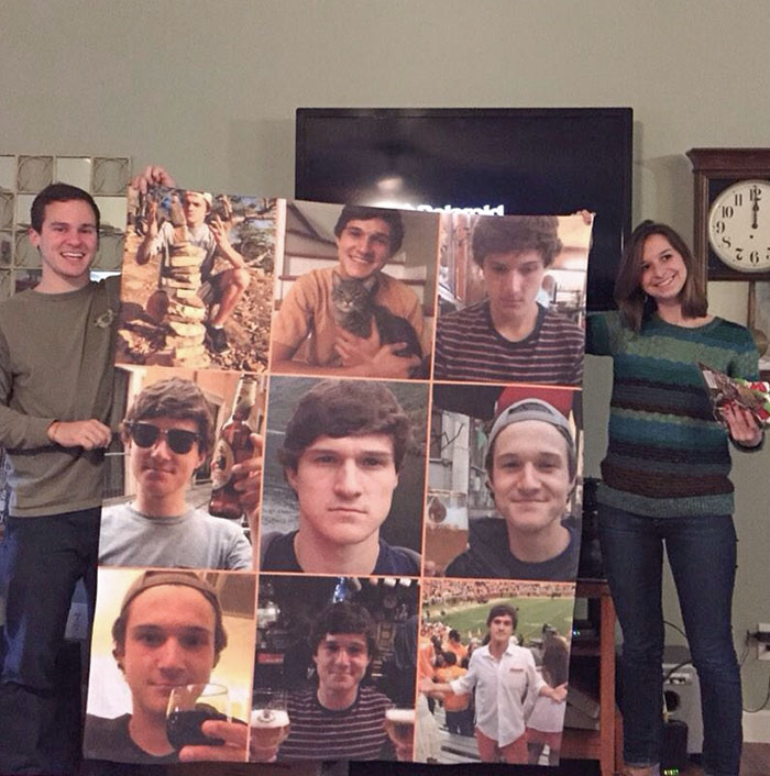I Got My Sister And Her Boyfriend A Fleece Blanket With Pictures Of Me On It So They Know Not To Misbehave