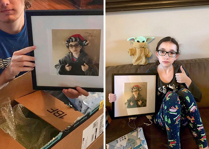 My Daughter Gave My Son, Her Older Brother, A Signed Picture Of Herself For Christmas