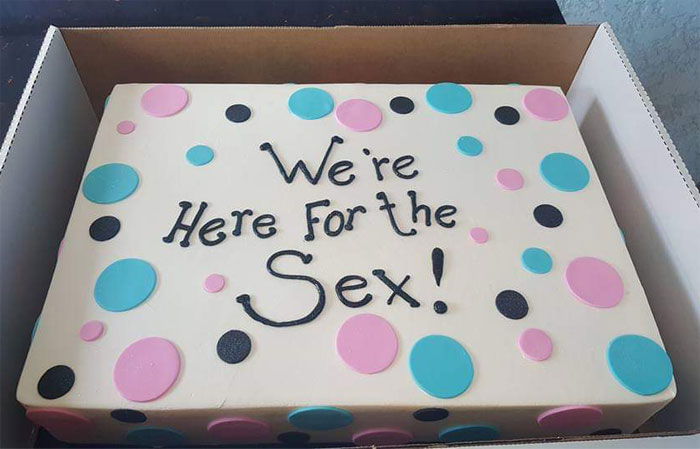 My Husband's Idea Of A Gender Reveal Cake