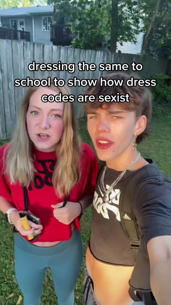 Teen Wears Clothes To School That Would Get Him Dress Coded If He Were A Girl, Proves Just How Sexist It Is After No One Says Anything Teen Wears Clothes To School That Would Get Him Dress Coded If He Were A Girl, Proves Just How Sexist It Is After No One Says Anything
