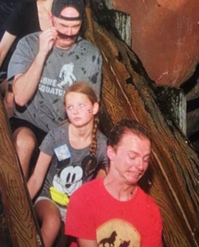 My Youngest And Oldest On Splash Mountain With Me. This Pic Always Makes Me Laugh