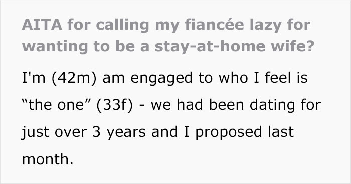 Woman Tells Her Fiancé She Wants To Be A Stay-At-Home Wife, And They Get Into A Heated Argument Woman Tells Her Fiancé She Wants To Be A Stay-At-Home Wife, And They Get Into A Heated Argument