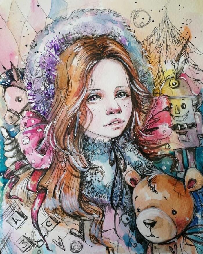 I Create Original And Digital Drawings Of Dolls