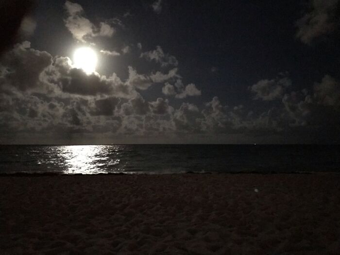 Full Moon Miami Beach. It Was Late And I Had The Whole Beach To Myself.