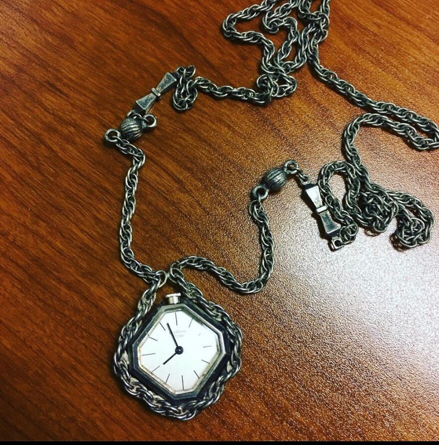 My Late Gmas Pendant Watch She Received During Ww2! Still Works And I Love Wearing It!
