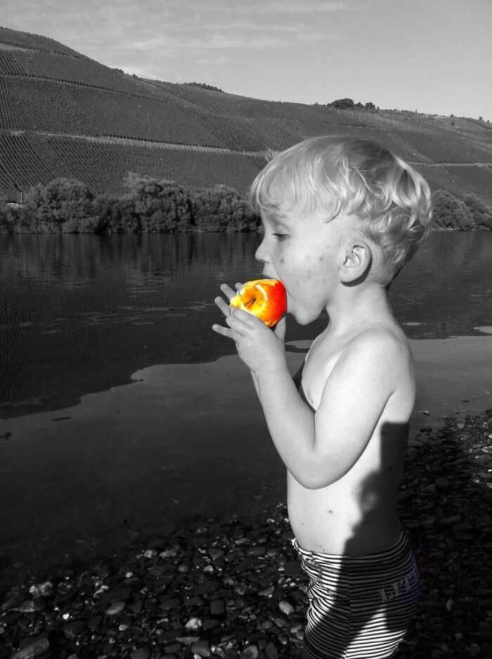 Our Son Whit Chicken Pox At Our Favorite Holiday Spot At The Mosel In Germany.
