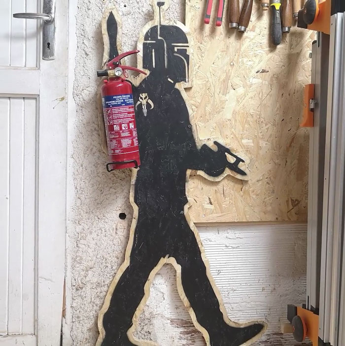 It's Not My Finest Work, But I Like It Anyway! I Was Looking For A Fun Way To Hang My Extinguisher In My Shop!