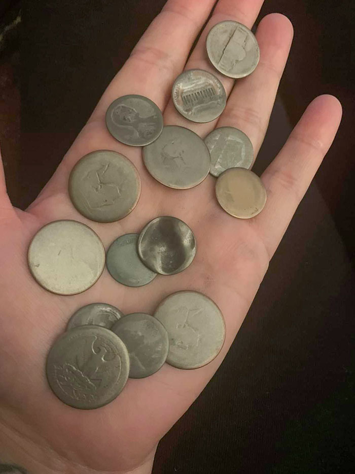 Found Some Change That Had Been In The Brushes In The Clothes Dryer