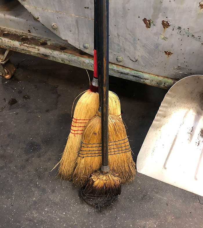 Progression Of A Broom At A Machine Shop