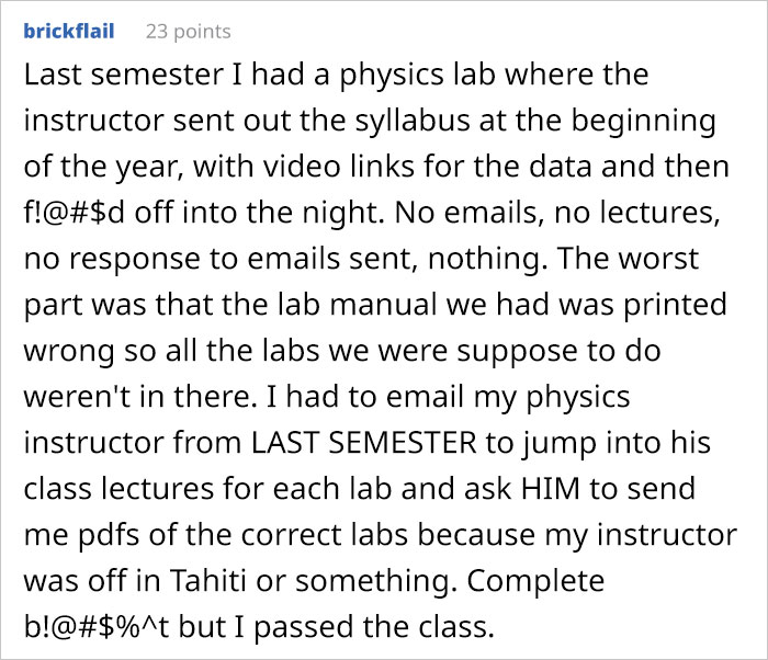 Student Gets Sweet Revenge On His Lazy Professor After He Unfairly Fails Half The Class