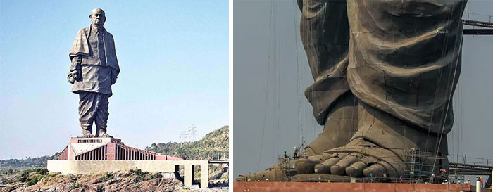 It Really Gives It A Sense Of Its Scale. Look At Those Itty Bitty People. (Statue Of Unity, If You Haven't Seen It. Nearly 600' Tall)