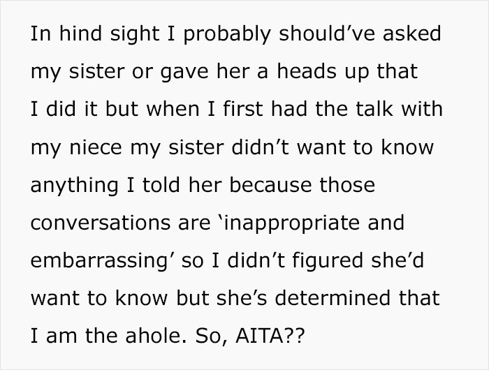 Mom Feels It's 'Inappropriate And Embarrassing' To Talk About Periods To Her Daughter, Asks Her Sister, Gets Livid When She Introduces Tampons To Her Mom Feels It's 'Inappropriate And Embarrassing' To Talk About Periods To Her Daughter, Asks Her Sister, Gets Livid When She Introduces Tampons To Her