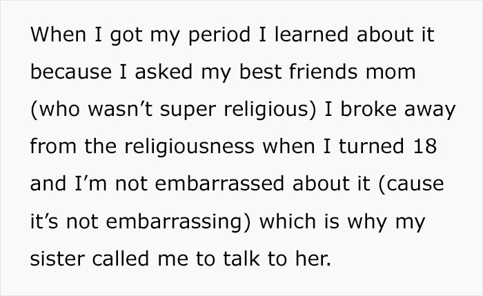 Mom Feels It's 'Inappropriate And Embarrassing' To Talk About Periods To Her Daughter, Asks Her Sister, Gets Livid When She Introduces Tampons To Her Mom Feels It's 'Inappropriate And Embarrassing' To Talk About Periods To Her Daughter, Asks Her Sister, Gets Livid When She Introduces Tampons To Her