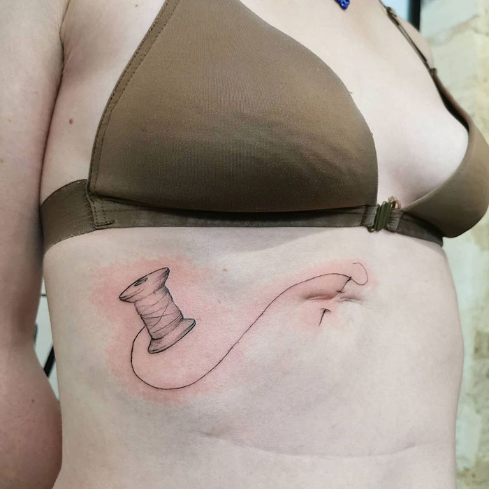 So, Aurelie Came To Me To A Flower Tattoo On Her Wrist Before. Today She Came With A Particular Project About Her Scar