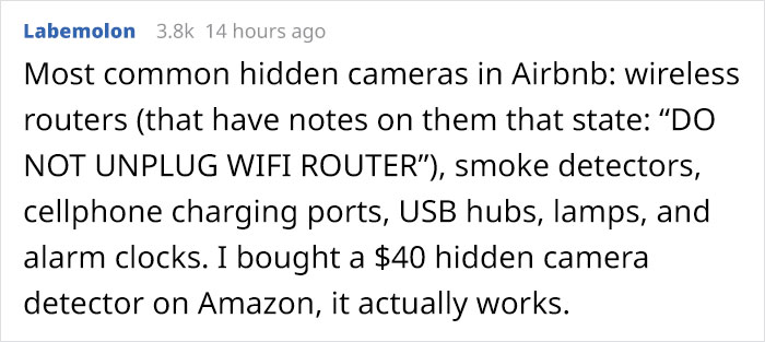 Man Shares How He Inspects Airbnbs For Hidden Cameras And Shares Places Where They Could Be Hidden