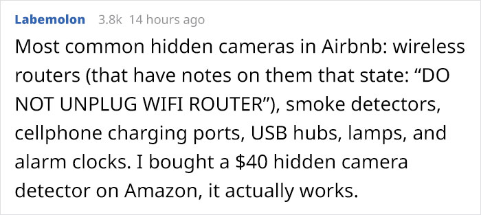 Man Shares How He Inspects Airbnbs For Hidden Cameras And Shares Places Where They Could Be Hidden Man Shares How He Inspects Airbnbs For Hidden Cameras And Shares Places Where They Could Be Hidden