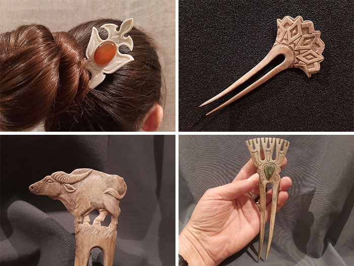 Hello Everybody! I Am Engaged In Deer Antler Carving (Just Want To Inform You That You Do Not Need To Kill Deer For This. Every Winter Deer Shed Their Antlers To Grow New Ones) These Are My New Hairpins. I Want To Share This With You