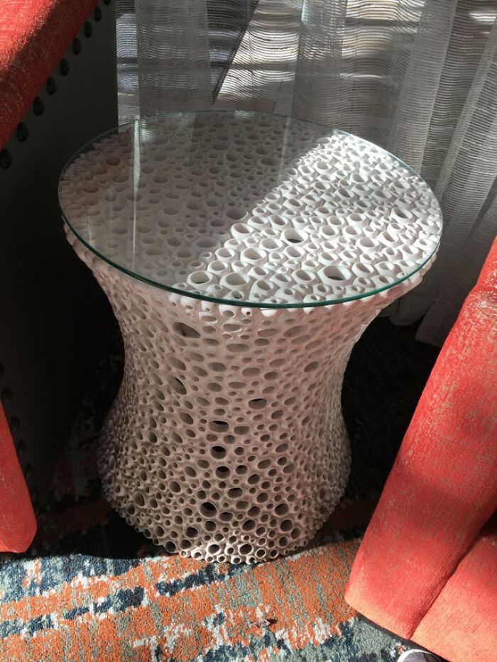 Unsettling Table In A Hotel Lobby