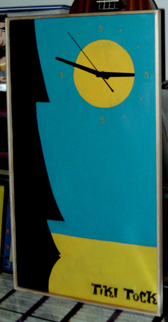 Clock I Made With A Tiki Theme - It Goes Tiki Tock, Hence The Name.