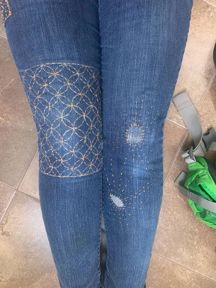 Finally Finished The Knees Of My Jeans Yesterday! I'm So Pleased With Them