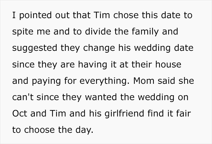 Bride's Family Turns Against Her After She Refuses To Give Up Her Wedding Date For Brother’s Shotgun Wedding Bride's Family Turns Against Her After She Refuses To Give Up Her Wedding Date For Brother’s Shotgun Wedding