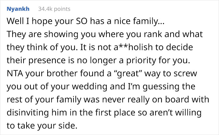 Bride's Family Turns Against Her After She Refuses To Give Up Her Wedding Date For Brother’s Shotgun Wedding Bride's Family Turns Against Her After She Refuses To Give Up Her Wedding Date For Brother’s Shotgun Wedding