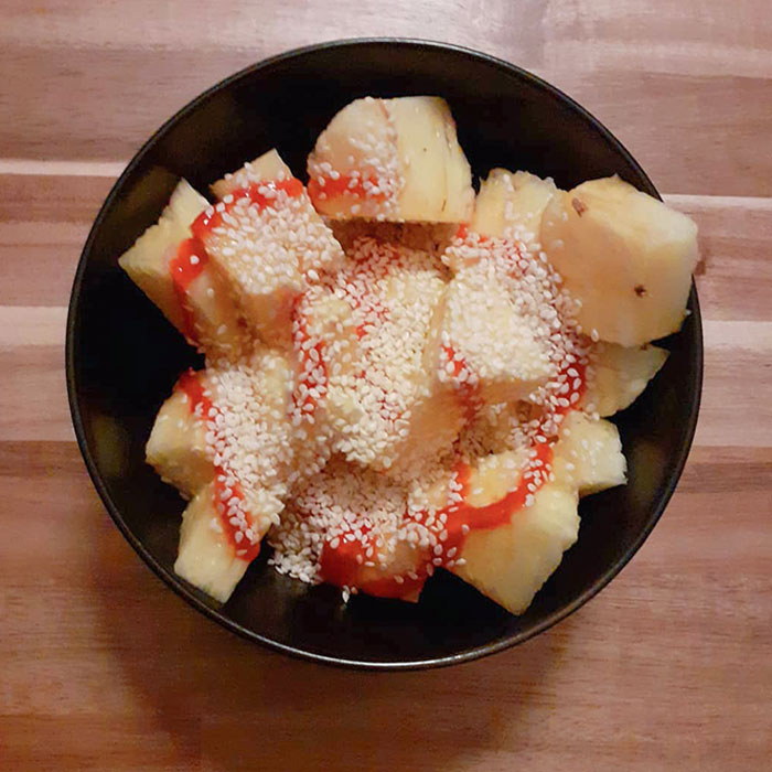 Fresh Pineapple, Soy Sauce, Sriracha And Sesame Seeds. Genius Or Madness?