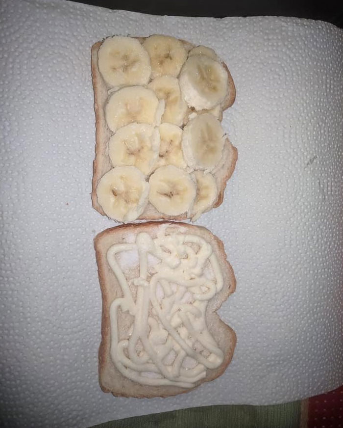 Another Weird Food Combo. I Want You Too Try This - Sugar, Mayo & Banana Sandwich