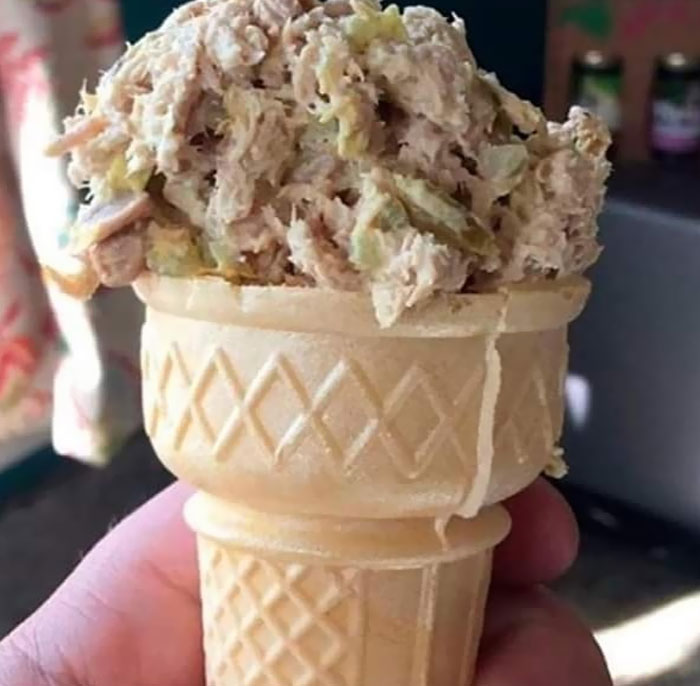 It May Seem Strange To Some, But For Me You Just Can't Beat The Winning Combination That Is An Ice Cream Cone With Tuna Fish