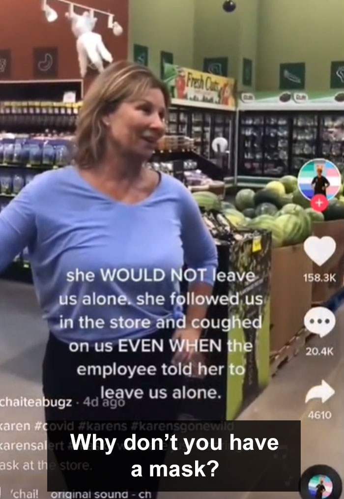 Anti-Mask 'Karen' Follows Mom With A Child Around Store While Coughing On Them, Gets Fired After Internet Detectives Track Her Down
