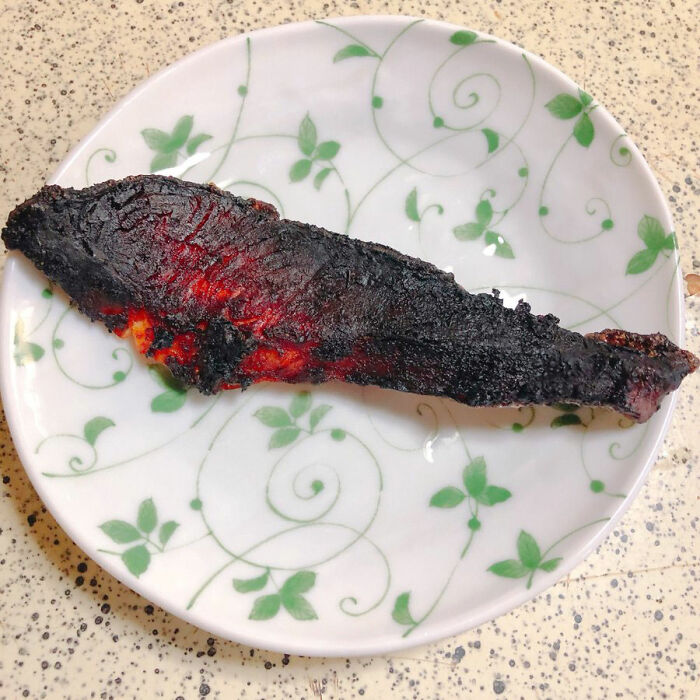 I Forgot That My Sister Baked Salmon And It Looked Like A Scorching Salmon, So I Just Took A Picture Of It, So It's A Memorial Service