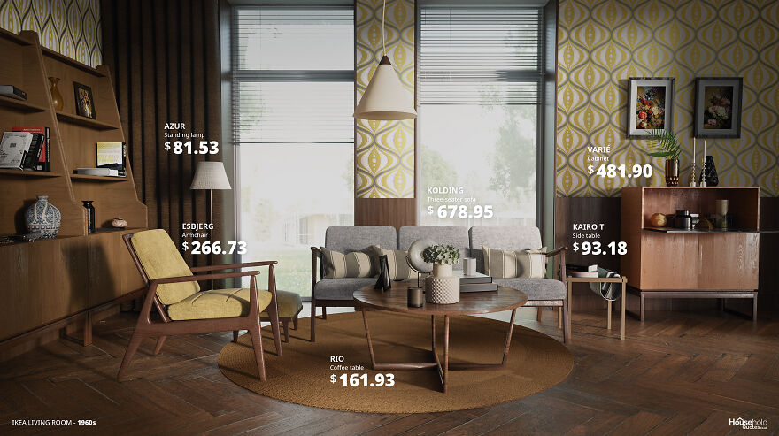Here's The 70-Year Evolution Of The IKEA Living Room, From The '50s To '20s By Household Quotes