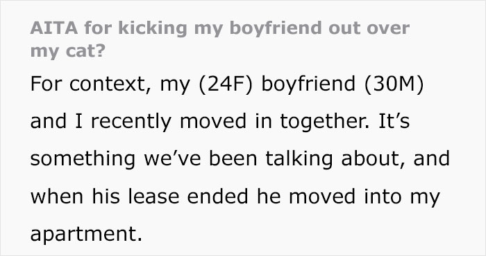 Woman Is Asking If She Was A Jerk For Kicking Her Boyfriend Out Of Her Apartment When She Overheard Him Talking Maliciously To Her Cat