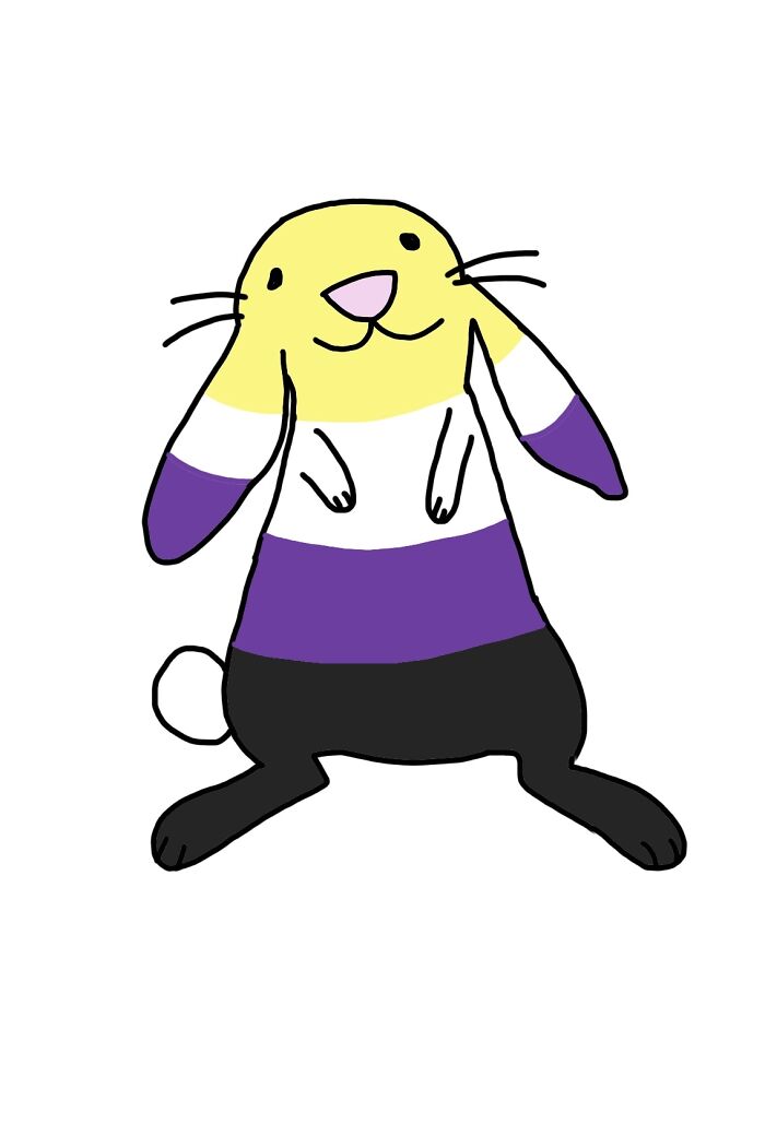 Non-Bunary 😄🐇 💛🤍💜🖤