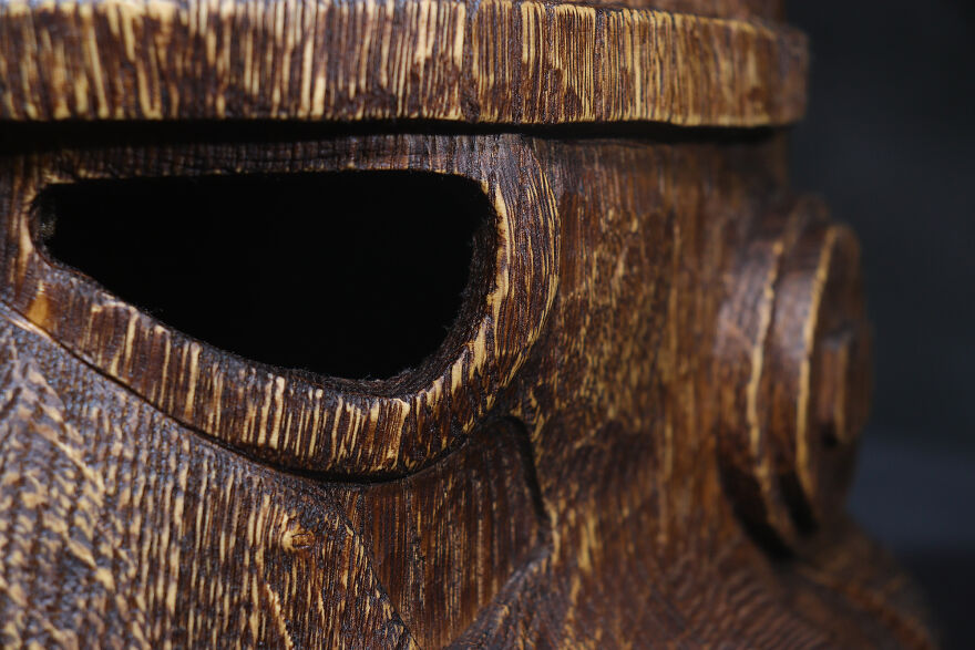 Wooden Imperial Stormtrooper Helmet. Wood Carving