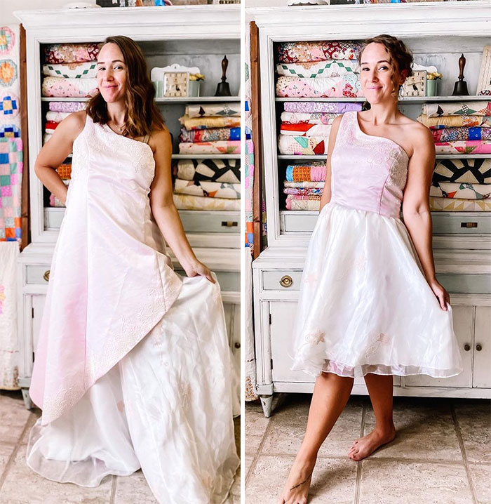 Woman Modifies Old Thrift Store Clothes To Create New Outfits And Here Are 25 Of Her Best Works (New Pics)