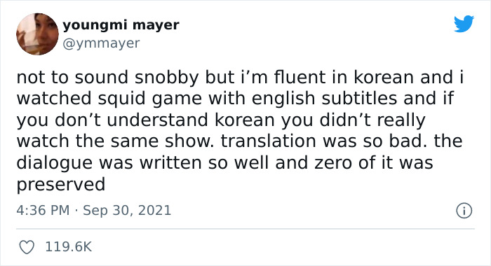 ‘Translation Was So Bad’: Korean American Breaks Down The Scenes From “Squid Game” To Show How Inaccurate The English Version Is ‘Translation Was So Bad’: Korean American Breaks Down The Scenes From “Squid Game” To Show How Inaccurate The English Version Is